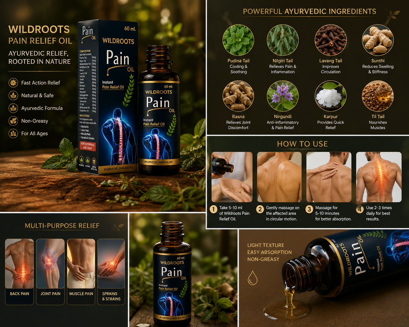 Wildroots pain killer oil